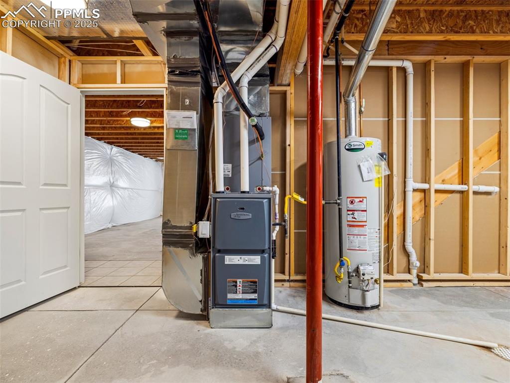 Utilities featuring gas water heater