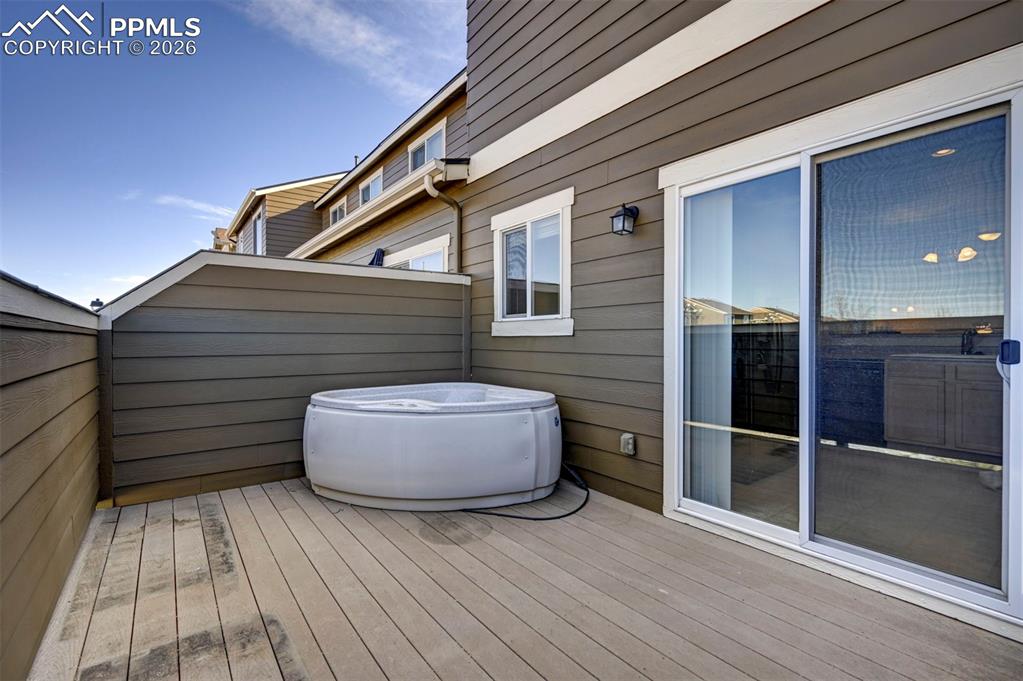 Large balcony with plenty of space to add a grill and seating. Hot Tub does NOT stay.