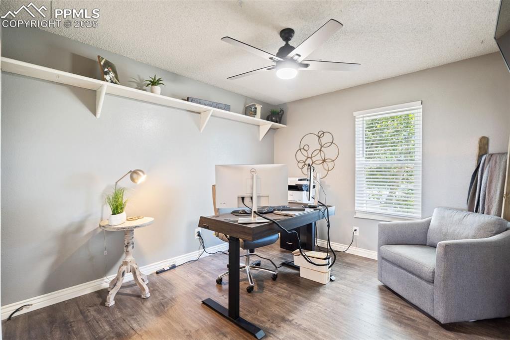 Roomy bedroom on the main level, or make it your home office.