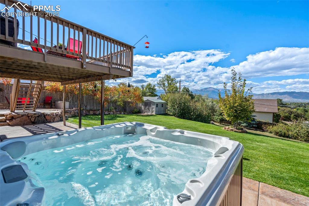 Wonderful outdoor space at this home with a large well-manicured backyard. Hot tub is negotiable.