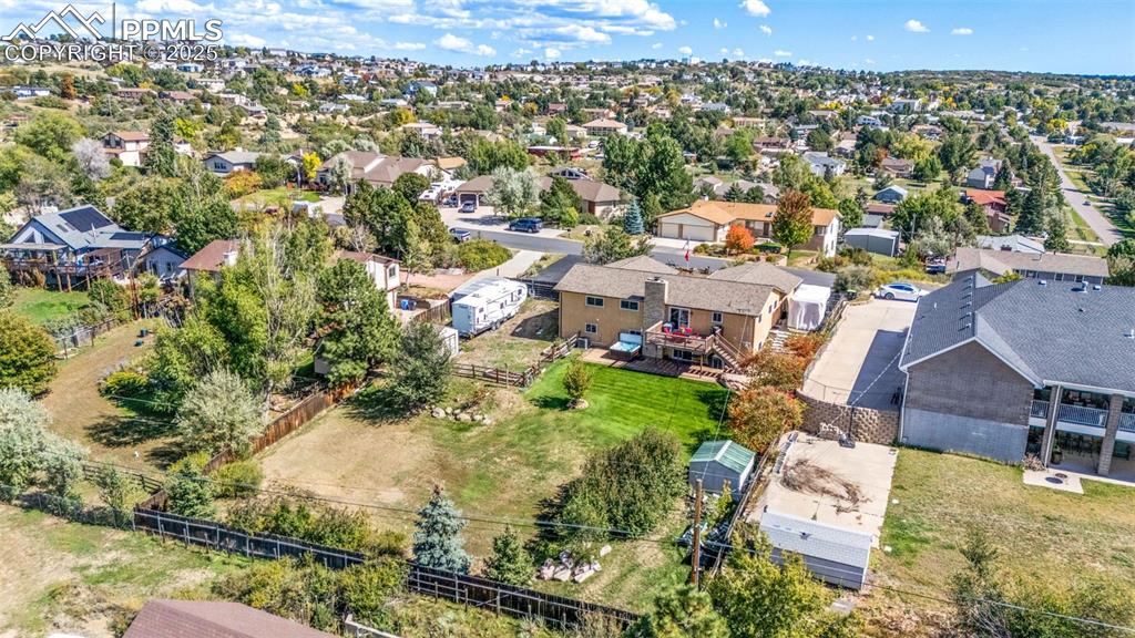 Birds eye view looking northeast