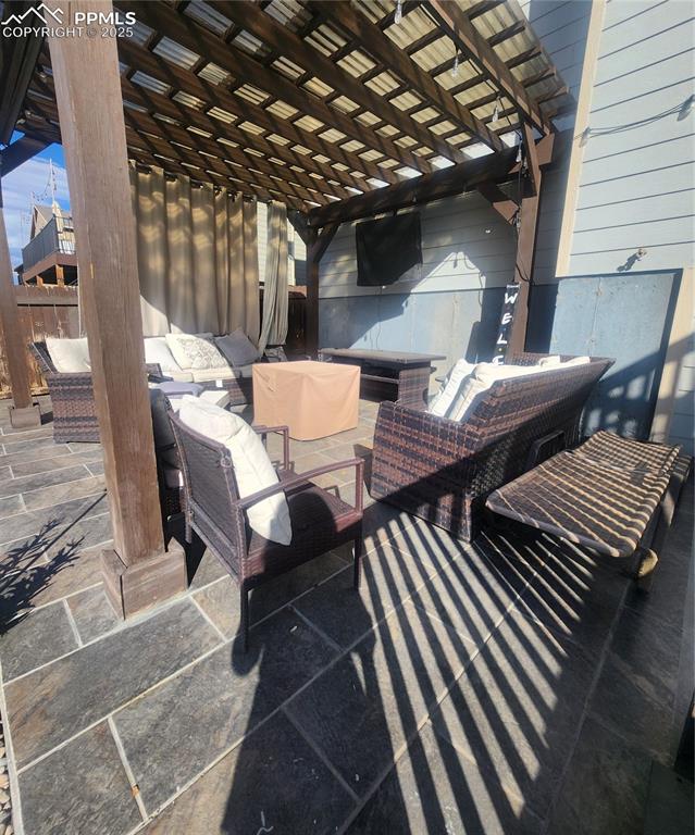 View of patio / terrace featuring an outdoor hangout area