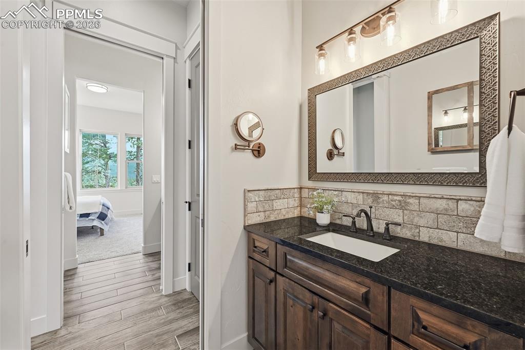 Jack and Jill bathroom with large separate! vanities