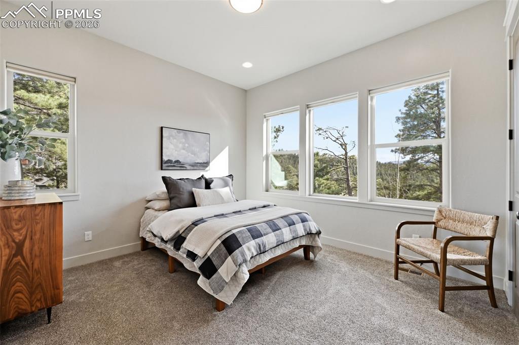 Main level bedroom with views of Pikes Peak!