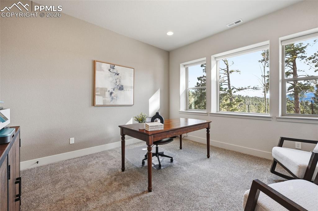 Office or extra bedroom with large windows and views of Pikes Peak!