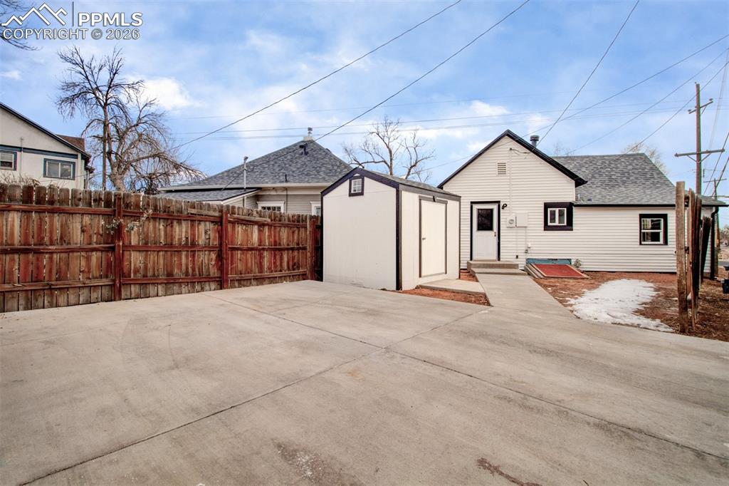 Driveway Back of Structure and Shed