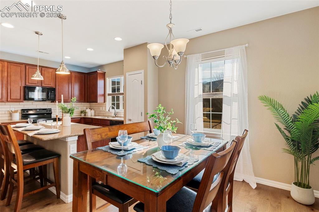 Dedicated Dining space next to the kitchen