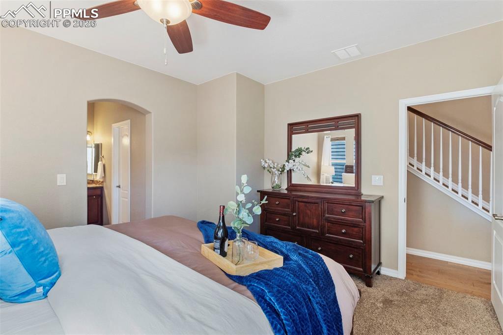 Private primary bathroom with walk in closet