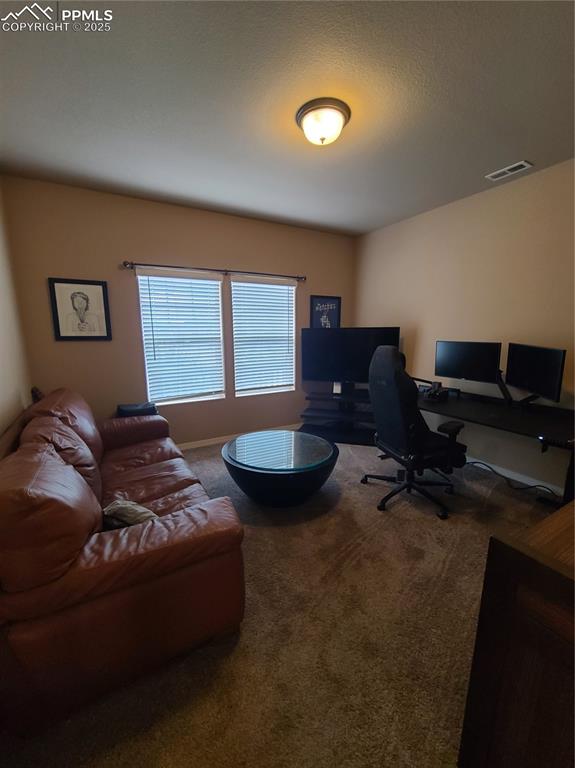 Office with carpet floors