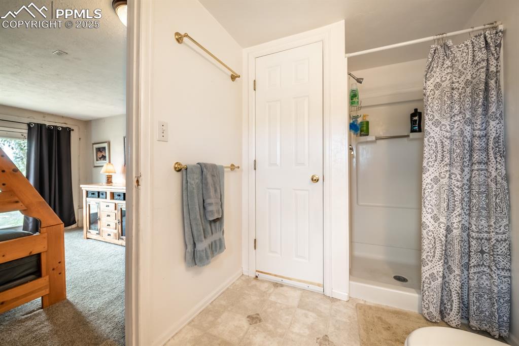 Bathroom with walk in shower