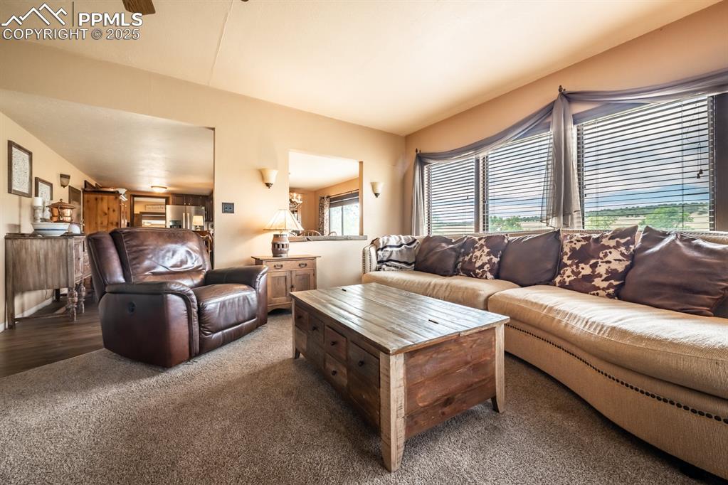 View of carpeted living room