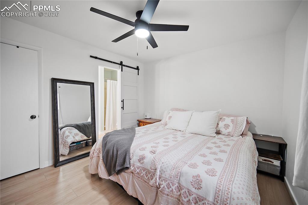 Attached 3/4 bath and walk in closet. 