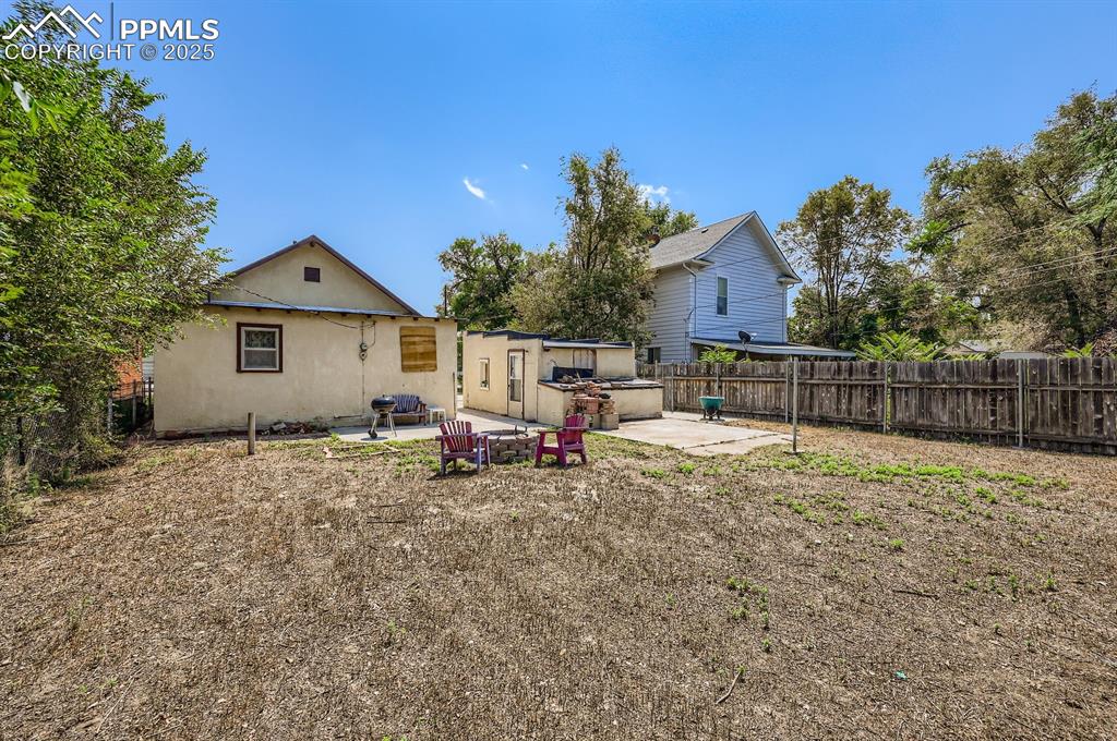 Back of property featuring a patio area, a fenced backyard, and stucco siding