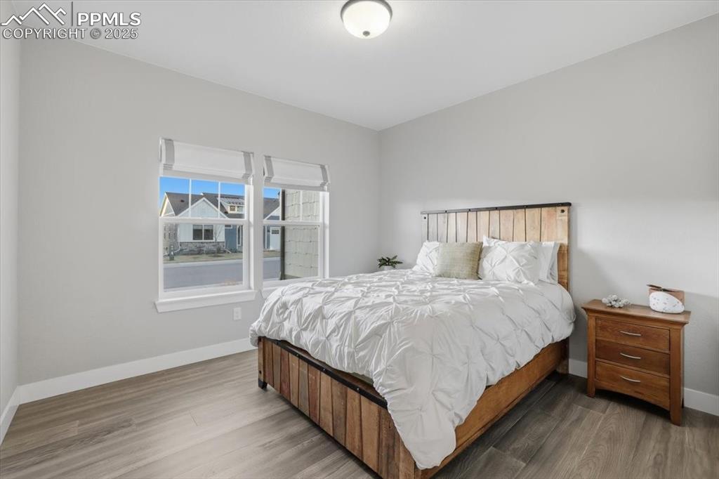 The second main-floor bedroom is located in the front of the home.