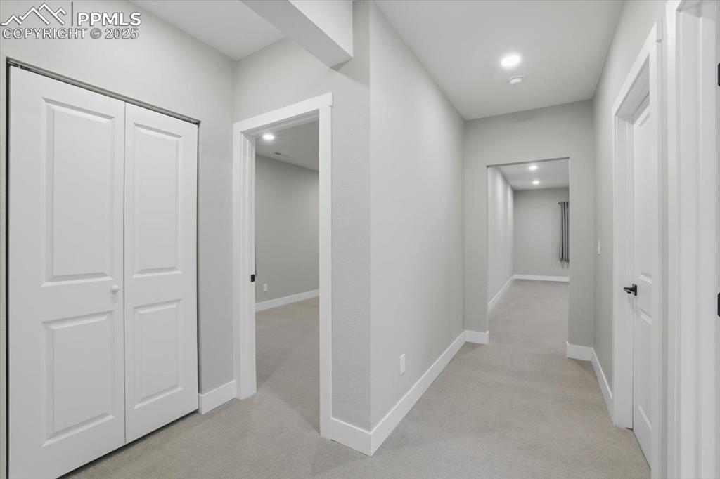 The basement level has a double linen closet for extra storage. 