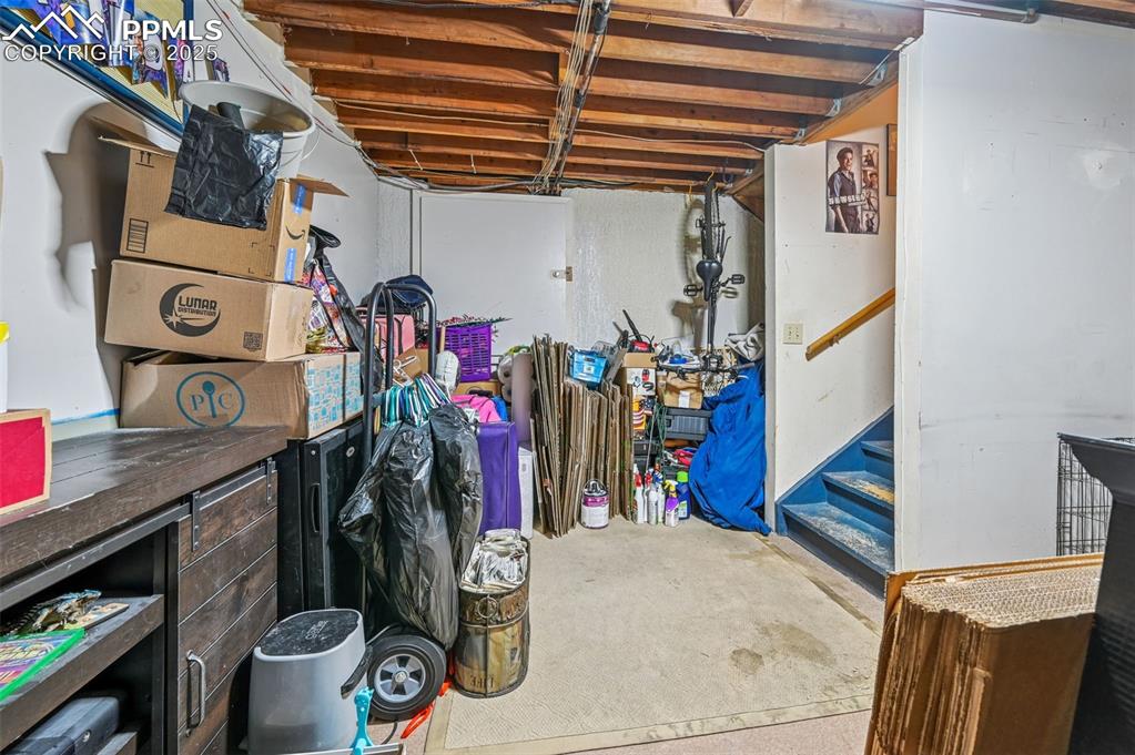 View of unfinished basement