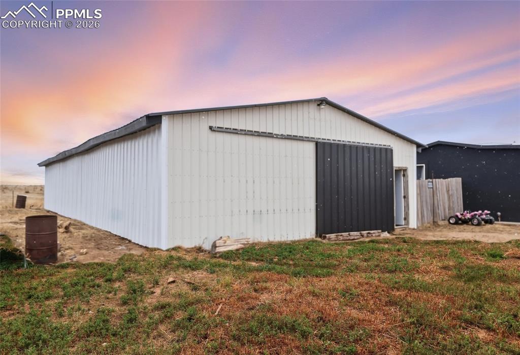 View of pole building