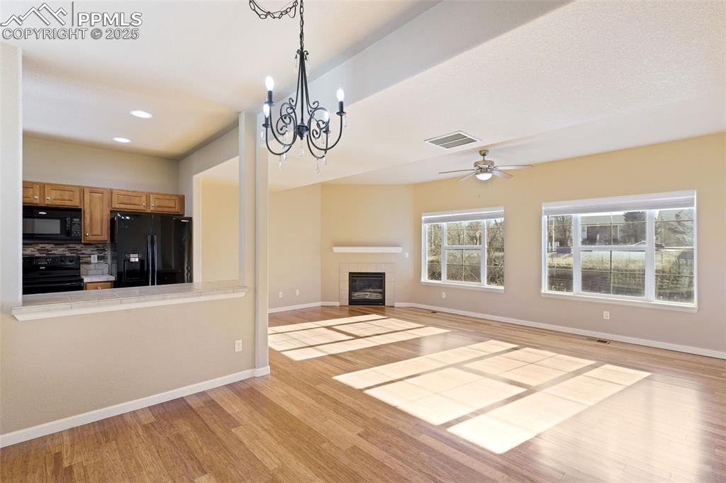 Living looks out onto open space