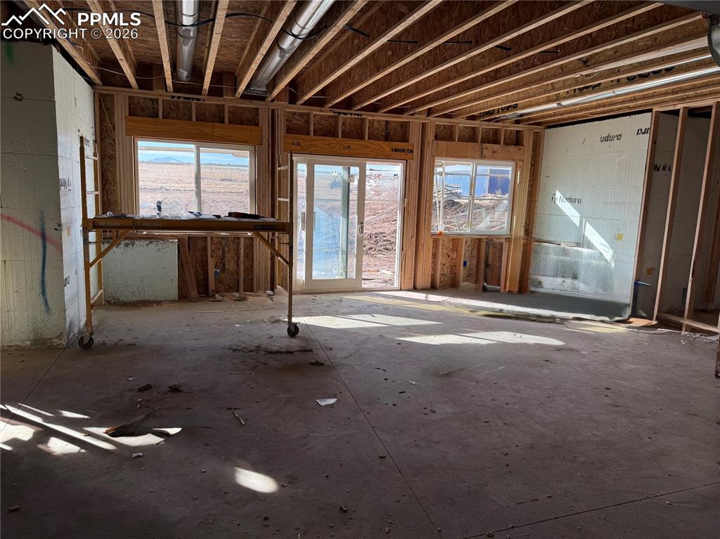 rec room with walkout. Pikes peak views