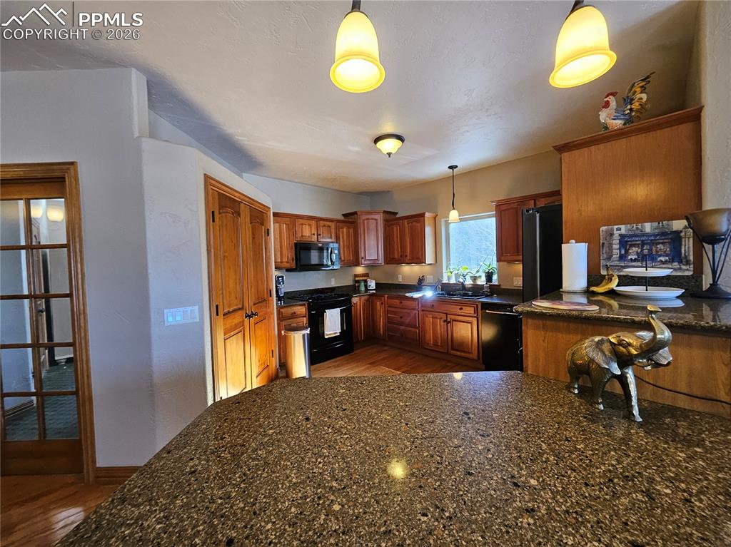 View of the kitchen from breakfast bar