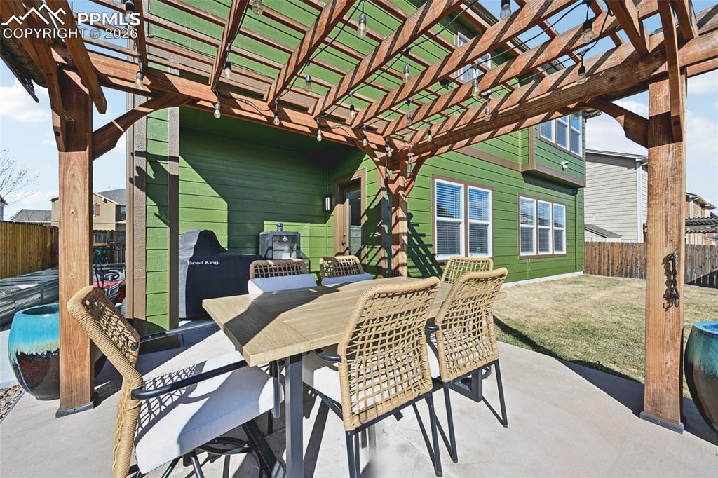 Expanded patio with pergola