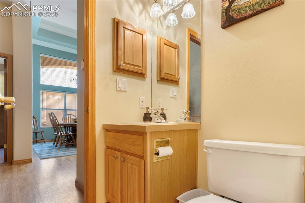 Convenient main level powder room.