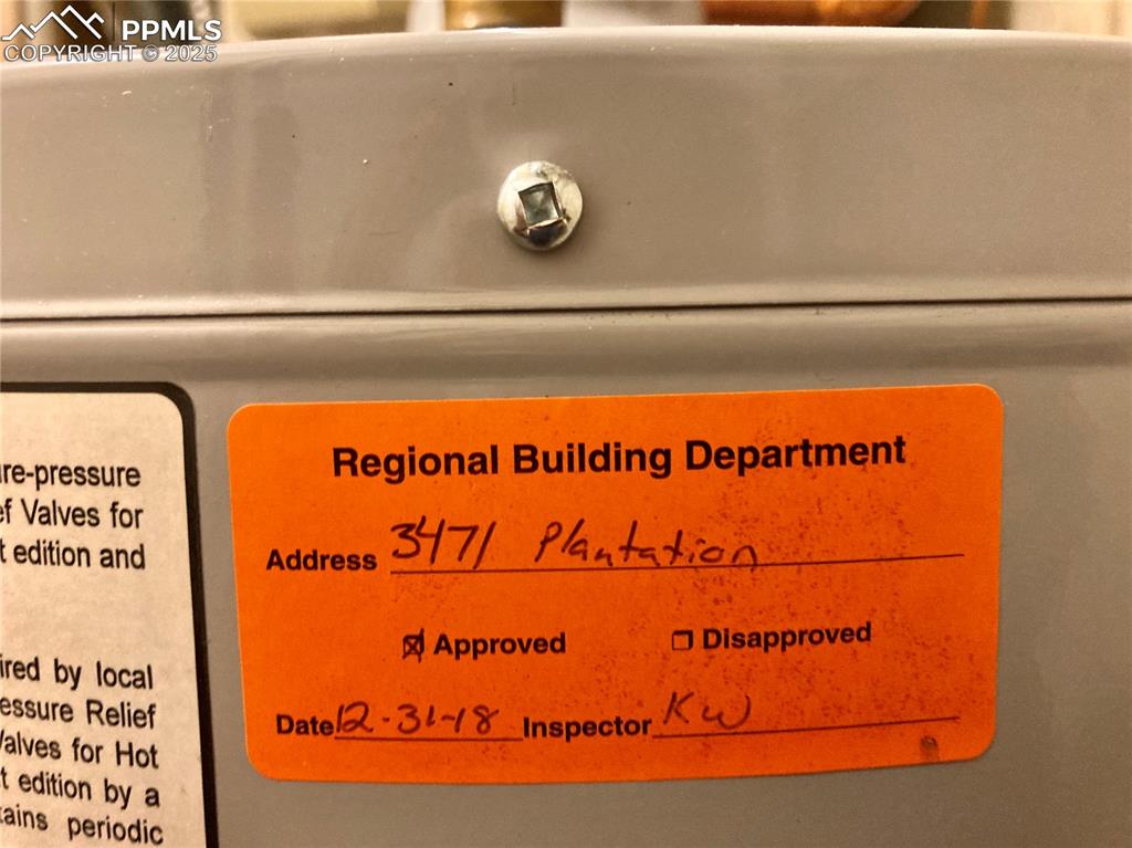 Water heater was replaced in December 2018 with a permit. 