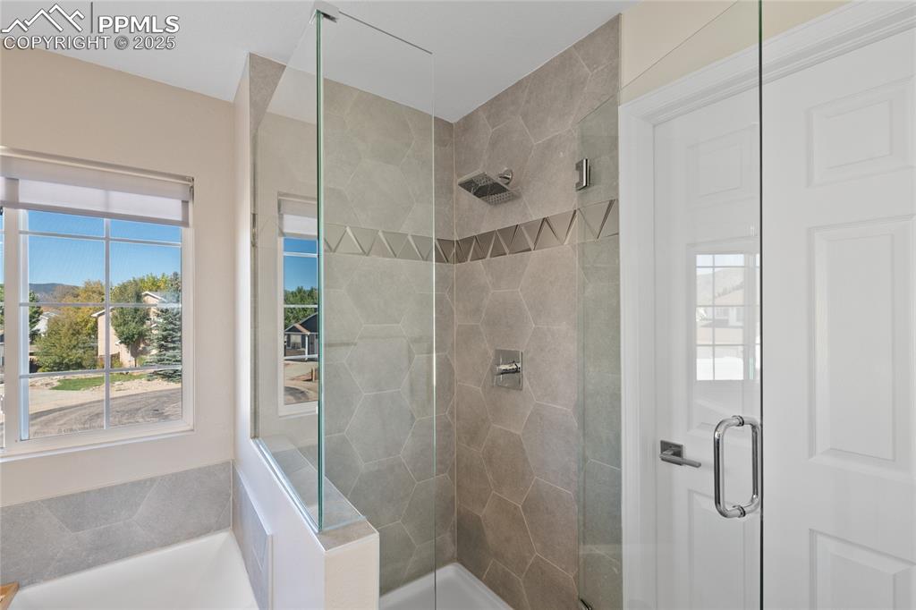 Bathroom with a stall shower