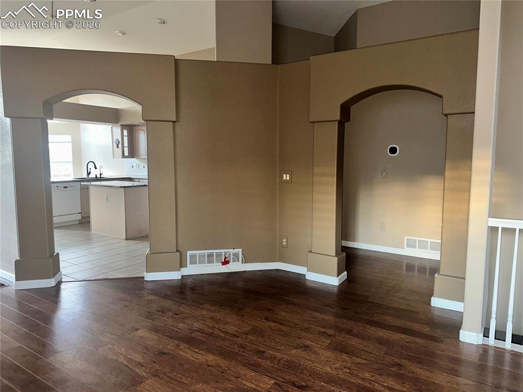 Arched doorways add a nice decorative touch