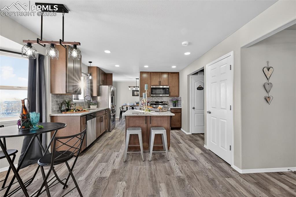Another view of the kitchen from the main level family room.