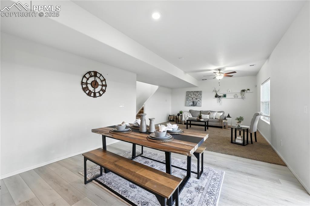 View of the Dining Area and Living Room.