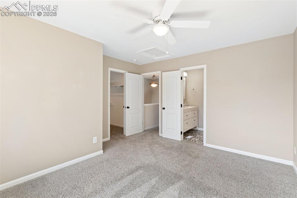 Large, light and bright master bedroom with walk-in closet and updated master bath.