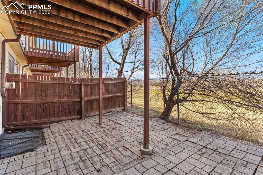 Spacious patio that backs to the golf course.