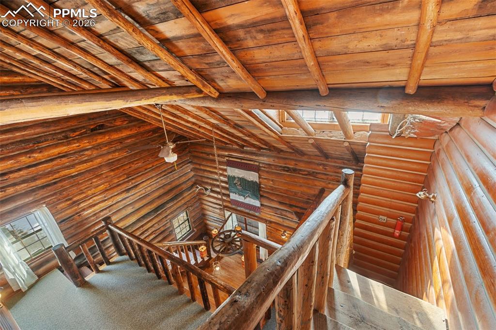 Stairs to the attic level living space
