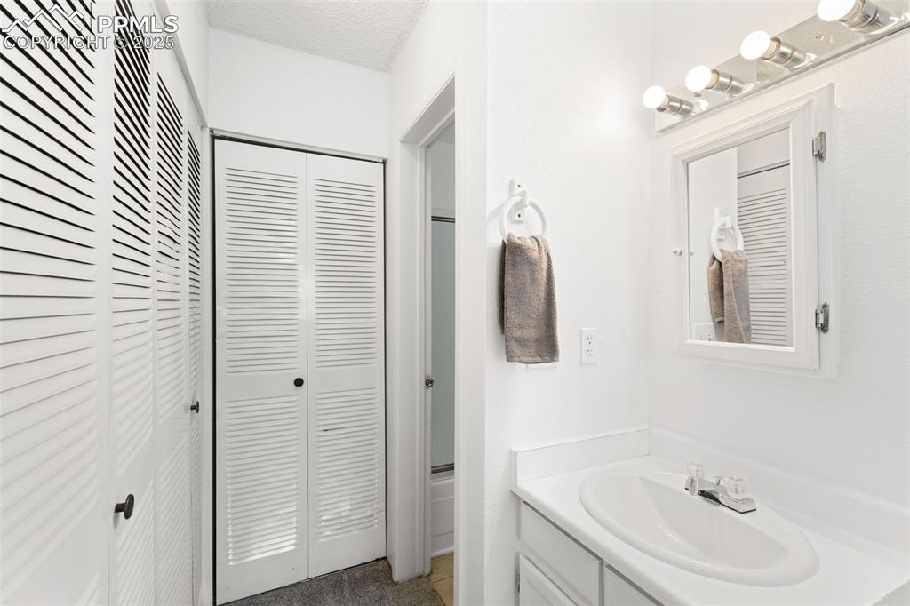 Master Bedroom has sink and mirror