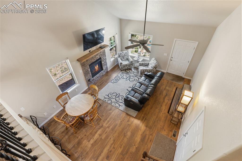 Looking into living area