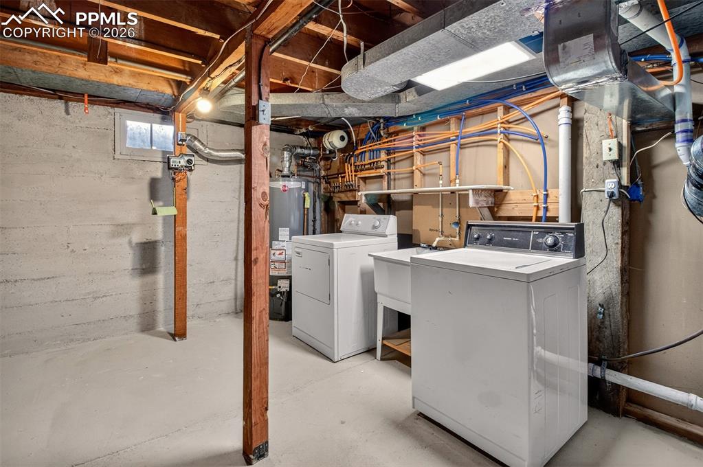 Large storage space and laundry area