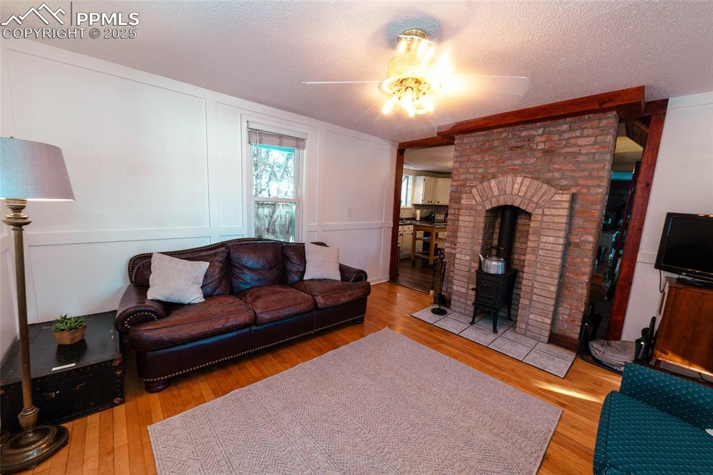 Front room with wood burning stove