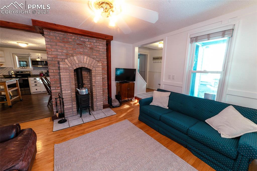 Front room with wood burning stove