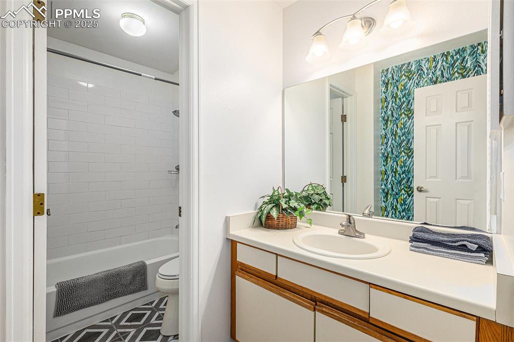 Updated tile in bathroom