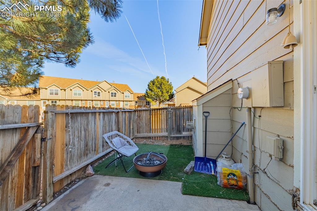 Fenced in back patio