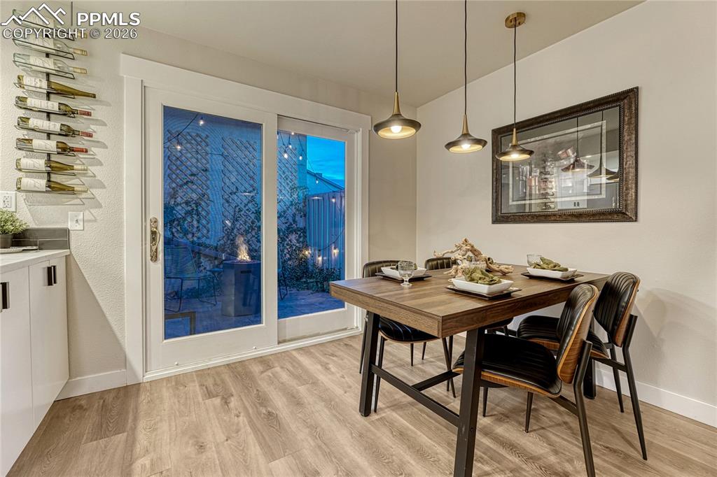 Dining room walks out to the privacy fenced patio