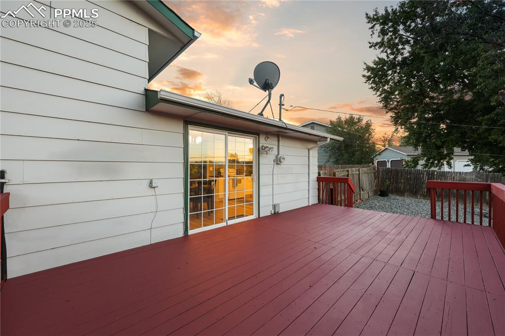 View of wooden deck