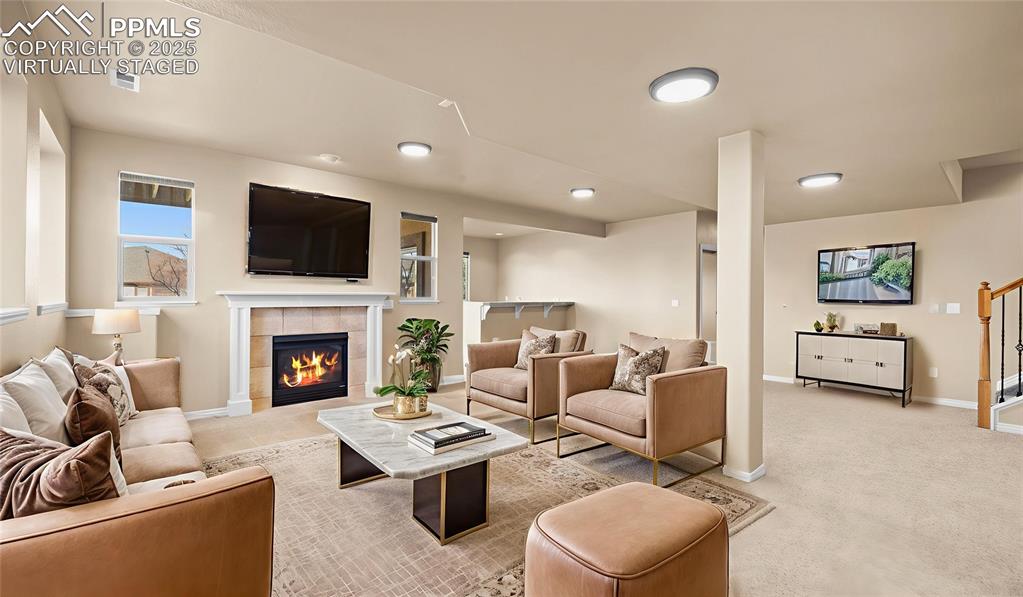 Virtually Staged Family Room