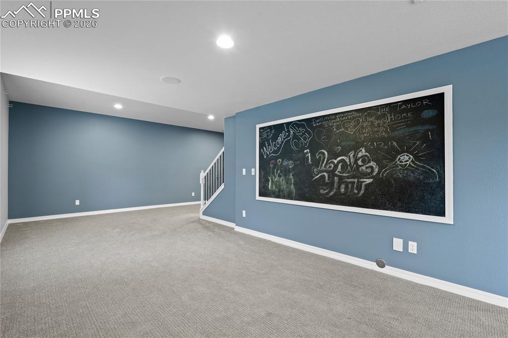 Chalk Board in Basement Family room