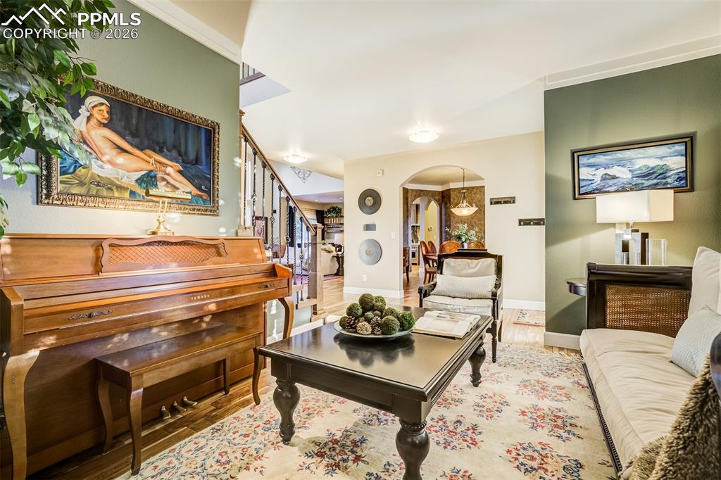 The versatile space is ideal for a music room