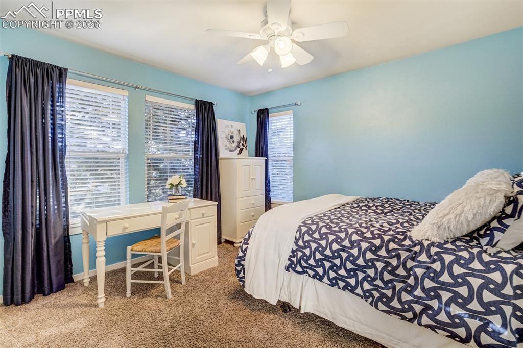 A second bedroom on upper level