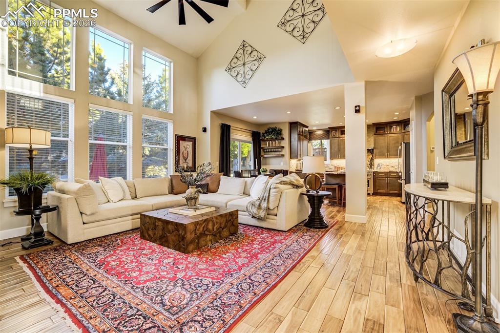 Soaring ceiling and floor to ceiling windows provide gorgeous natural light 