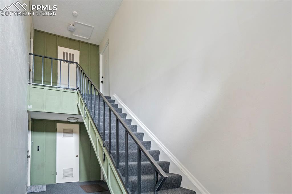 Unit 264 is up the stairs on the right side.