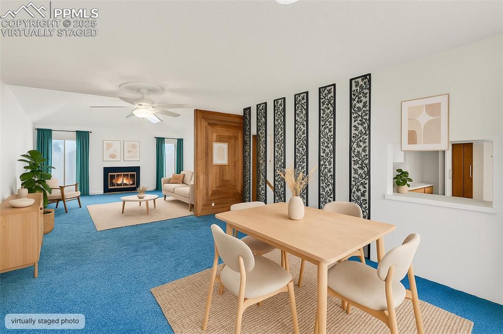 Virtually staged dining room